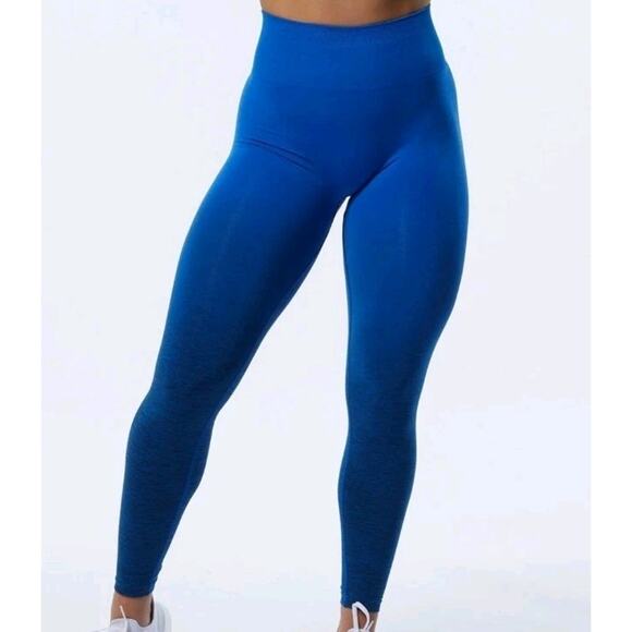 Alphalete Amplify Leggings Womens XS Ombre Blue Moonlight Butt Scrunch Seamless - Picture 4 of 14